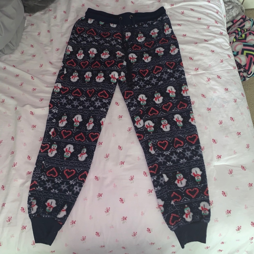 Snowman fleece pajama pants